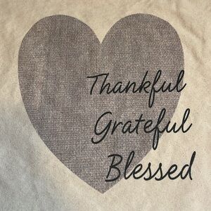 Statement Canvas Pillow Cover, Thankful Grateful Blessed